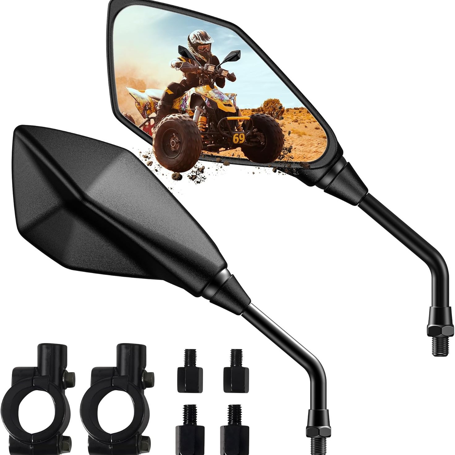 FLYQUICK suministro de comercio transfronterizo ATV espejo retrovisor universal reflector de coche eléctrico