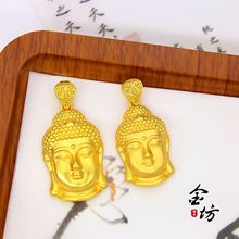 沙金古法如来佛头吊坠项链diy配饰弥勒佛挂坠女毛衣链子饰品批发