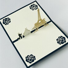 创意立体贺卡 3D结婚请柬 精细手工纸品 可烫金印刷内容LOGO