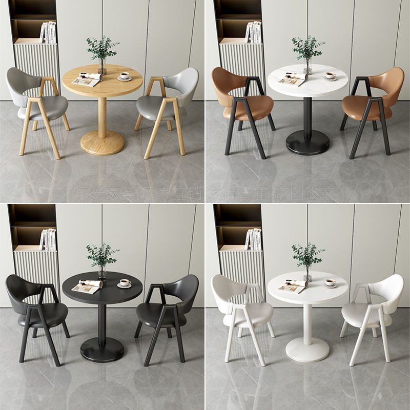 Mesa y silla de negociación de recepción de apartamento pequeño de ocio simple, balcón de cafetería de té con leche, mesa redonda pequeña, balcón, mesa y silla de ocio