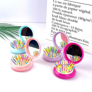 Folding air bag comb air cushion massage hairdressing comb mini compact portable travel mirror comb massage comb