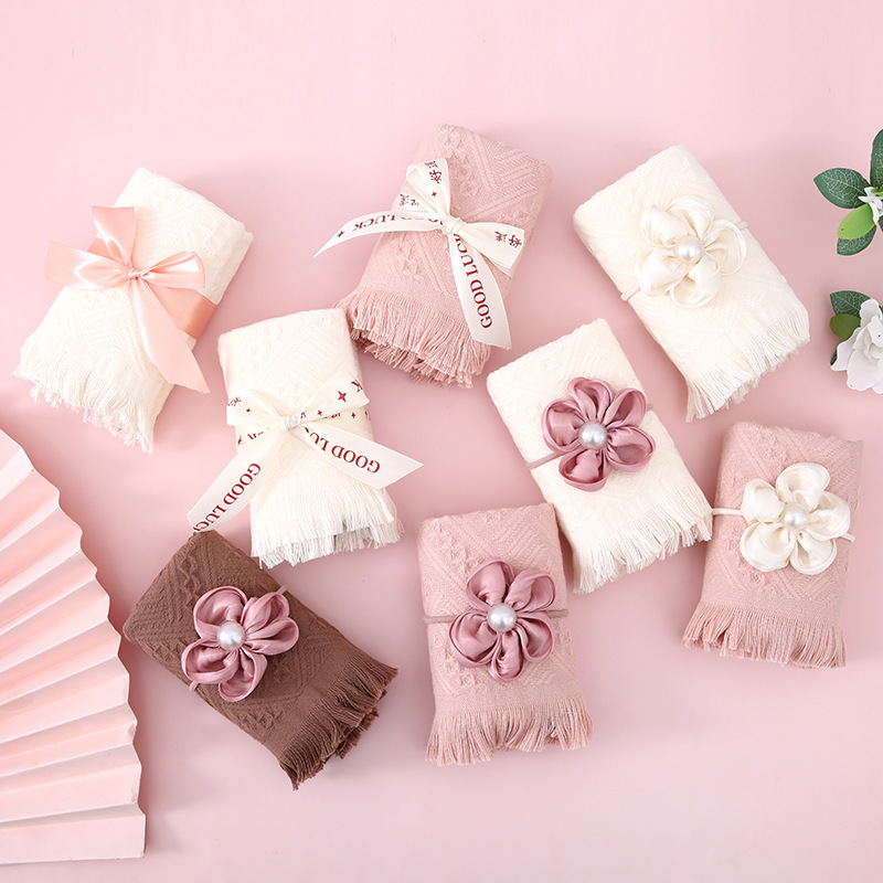 Accompanying gift cotton tassel towel wedding wedding wedding bridesmaid return gift creative gifts wholesale