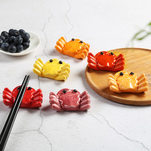 Ceramic crab chopsticks holder chopsticks holder creative kitchen tableware holder chopsticks holder spoon holder household commercial personalized ornaments