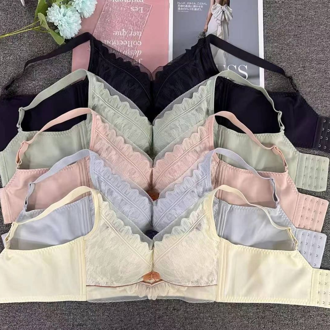 Nuevo sujetador de alta calidad de moda de encaje jacquard transpirable ajustable confortable cuatro botones tipo ropa interior de mujer
