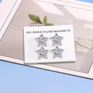 [New Product Launch] Cross-Border Five-Pointed Star Silk Scarf Buckle Jewelry 2025 Women's Scarf Buckle Magnetic Buckle Clothing Accessories