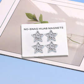 【新品上市】跨境五角星丝巾扣饰品2025女头巾扣磁吸扣服饰配饰