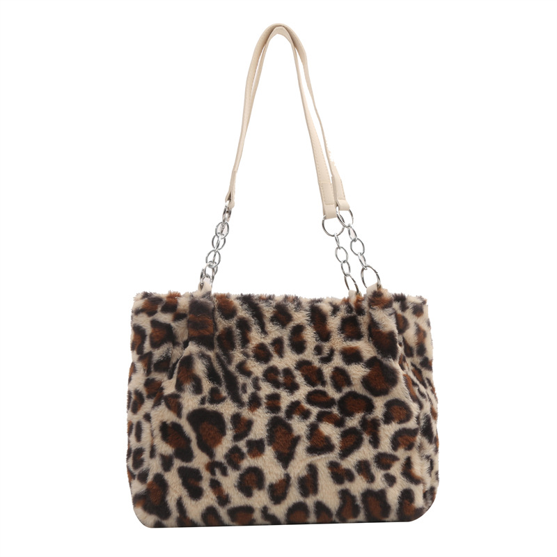 Women's fashion large capacity tote bag leopard print one shoulder underarm bag trend_voghion.com