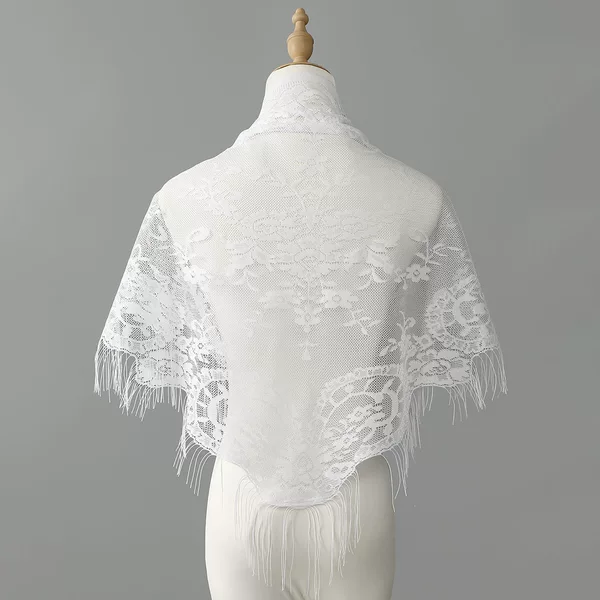 Cross-border best-selling new foreign trade lace shawl headscarf hollow triangle scarf European and American solid color tassel fashion shawl for women
