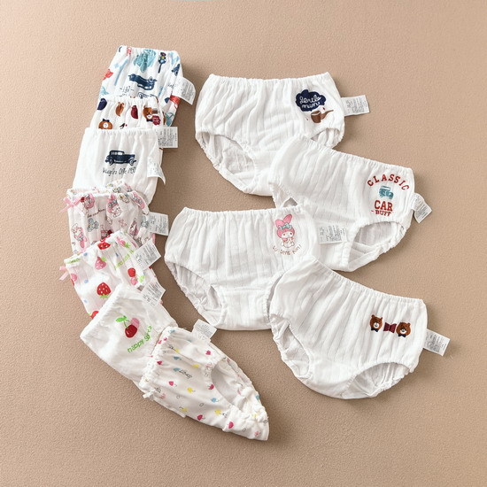 Class A children's triangle cotton underwear boys and girls export factory sweat-absorbent breathable non-clip pp Japanese pure cotton bread pants