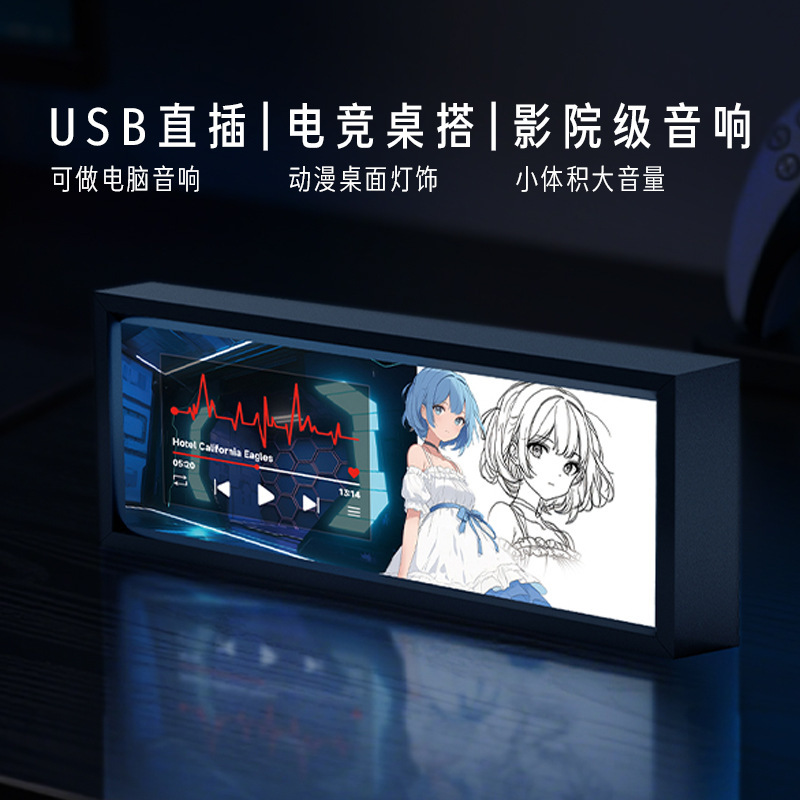 工业风灯光画动漫家居氛围卧室桌面二次元铝合金装饰画男生日礼物|undefined