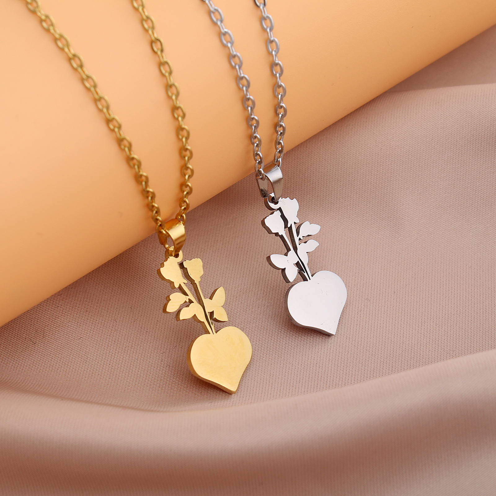 Fashion Heart Shape Stainless Steel Plating Drop Earrings 1 Piece 1 Pair display picture 3