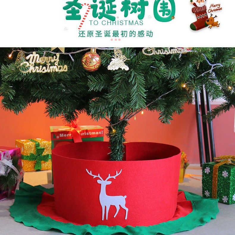 Decoración transfronteriza de Navidad árbol de Navidad vestido blanco PP cedro árbol de Navidad debajo de la valla de la falda del árbol de Navidad