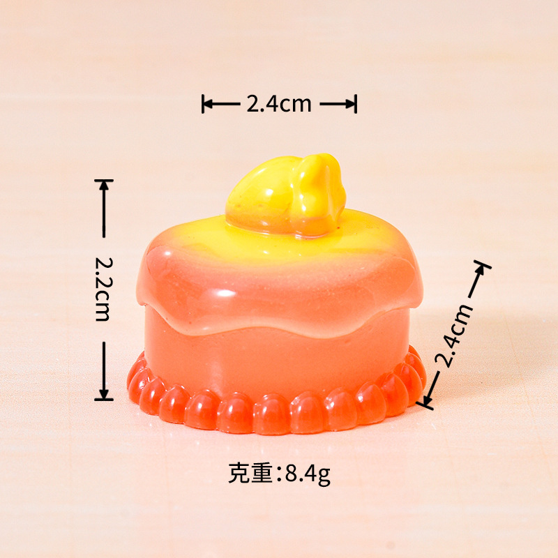 跨境透明夜光蛋糕 草莓蛋糕娃屋车载桌面树脂摆件手工diy装饰品|undefined