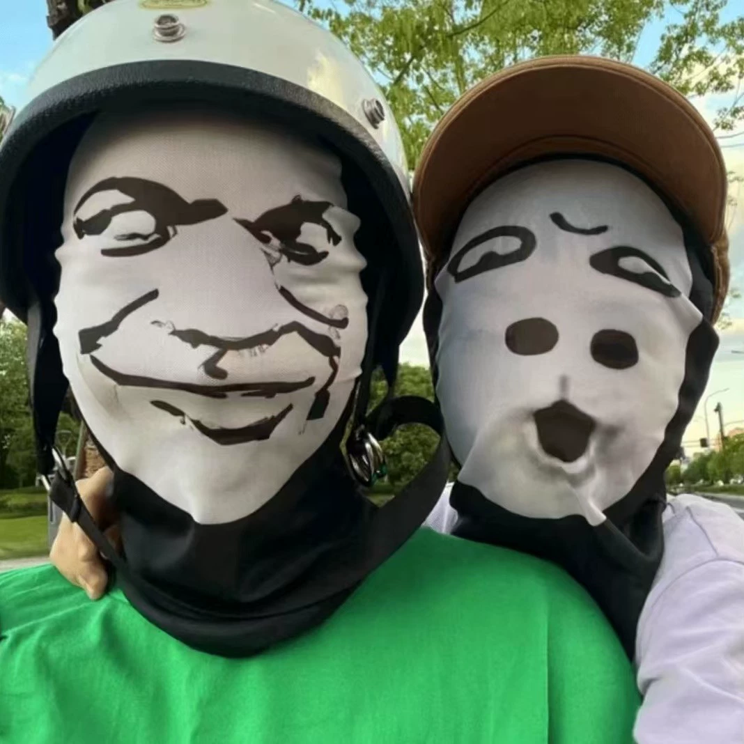 Популярный забавный головной убор, маска, хитрая забавная маска для лица, большая голова, дракон, изображение, выражение, маска Баотоу, велосипедная маска, дышащая