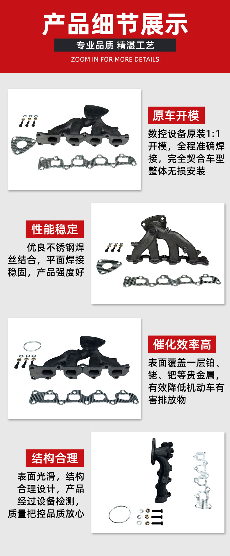 Exhaust Manifold with Gasket for 2015 - 2017 Chevrolet 674-773 Three-Way Catalyst