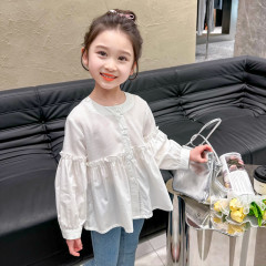 Women's Children's Shirt Spring and Autumn Season 2024 New Women's Baby Spring Trendy Top Splicing Spring Outfit Fashion Shirt Trend