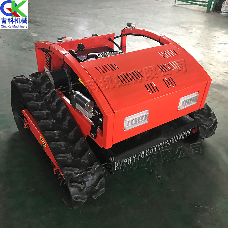 2021可爬坡迷你机器人 园林果园履带遥控式割草机 无绳开荒剪草机