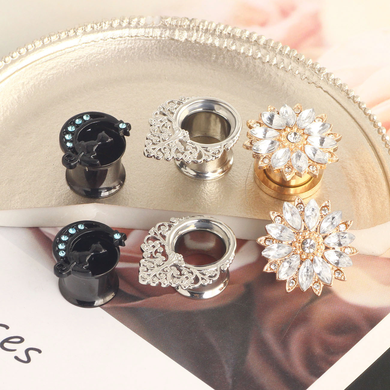 Retro Stainless Steel Auricle Piercing Earrings Set 3 Pairs 16mm Hoop Ear Cuff for Men Women detail image 7