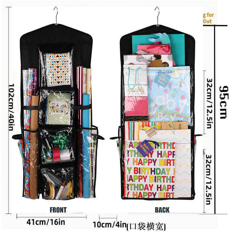 Venta caliente transfronteriza en stock bolsa colgante de regalo detrás de la puerta bolsa colgante de almacenamiento de tarjeta de color rollo de papel bolsa colgante de almacenamiento de Navidad bolsa colgante