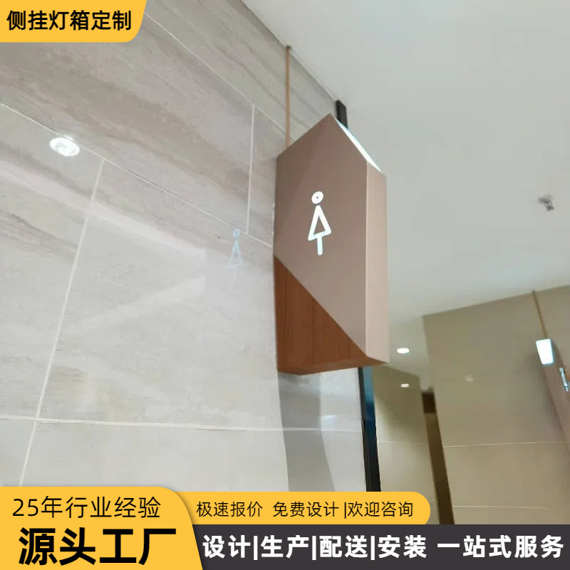 侧挂灯箱标识牌提示牌定制科室办公室商场医院厕所侧挂导视灯箱