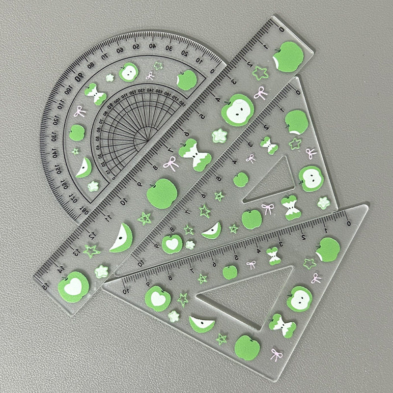 녹색 사과 통치자 세트