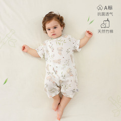 Baby onesie made of bamboo cotton fiber, Class A gauze baby clothing, summer air conditioning clothes, sleepwear, crawling suit