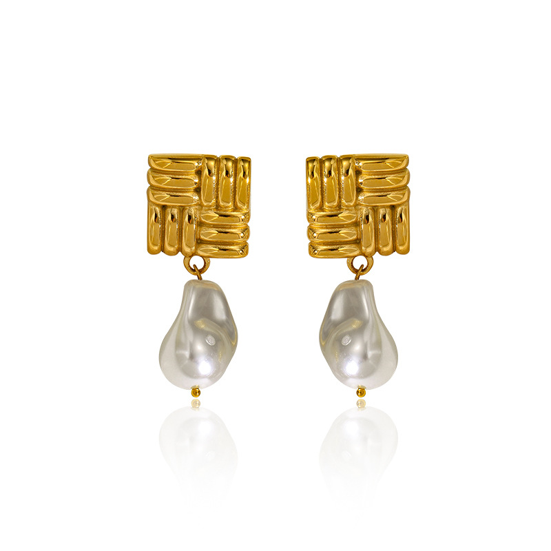 20g Weight 304 Stainless Steel Ear Needle Material Drop Earrings, Ear Studs Classification 1 Pair Quantity Holiday, Daily Occasion 304 Stainless Steel, Imitation Pearl Material Geometric Pattern All Seasons Season Women's Gender Polished Finish IG Style, Elegant, Vintage Style Style 1 Pair IG Style Elegant Vintage Style Geometric 304 Stainless Steel Imitation Pearl Drop Earrings Ear Studs 9