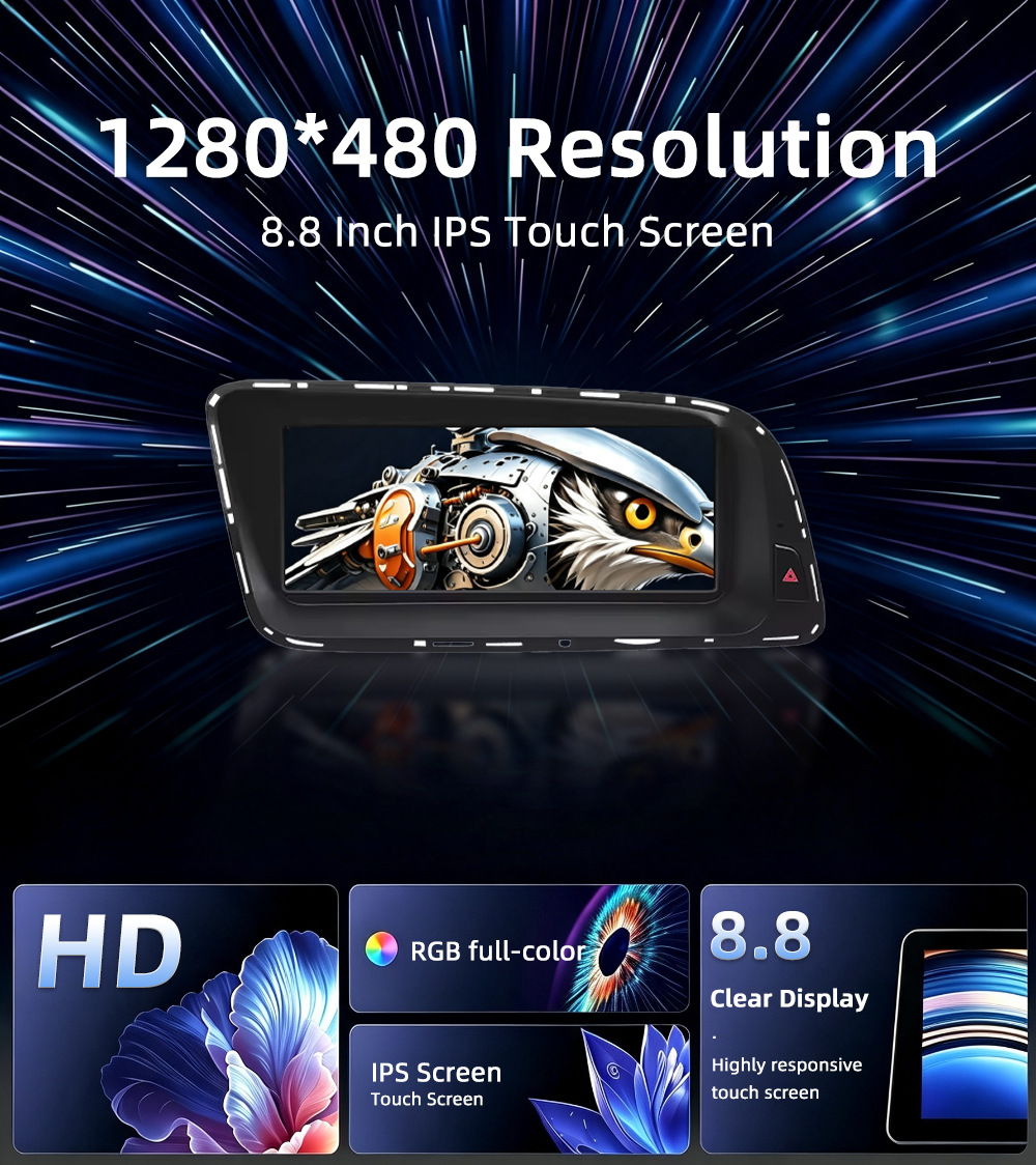 Car DVD navigation suitable for Audi Q5 8R 2009-2017, Android wireless Carplay central control large screen