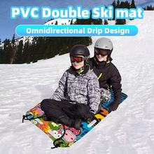 定制跨境国潮风加厚PVC夹棉雪橇垫成人款户外滑雪坐垫带拉绳儿童