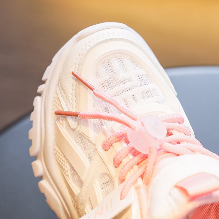 Dad Sneakers für Kinder - Atmungsaktive Mesh-Freizeitschuhe für Jungen und Mädchen - Leichtes, bequemes Schuhwerk für alle Jahreszeiten (Weiß/Rosa, Größen 26-37)_voghion.com