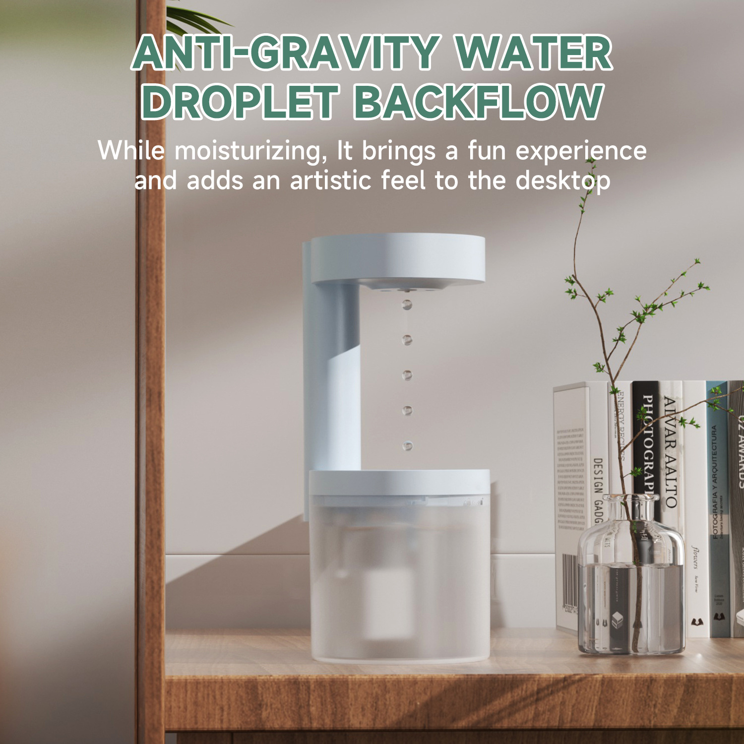 2025 mil millones de lanes de nuevo humidificador antigravedad gota de agua dormitorio spray doméstico pequeño adornos de escritorio de agua