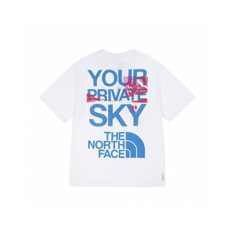 NTノースフェイスの純綿Tシャツの正しいバージョン、男性と女性用、カップル向けの同じスタイル、トレンディなプリント、幅広で多用途、カジュアル半袖|undefined