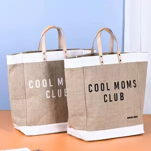 canvas bag printing jute tote bag printing natural jute dyeing black jute printing large capacity printing