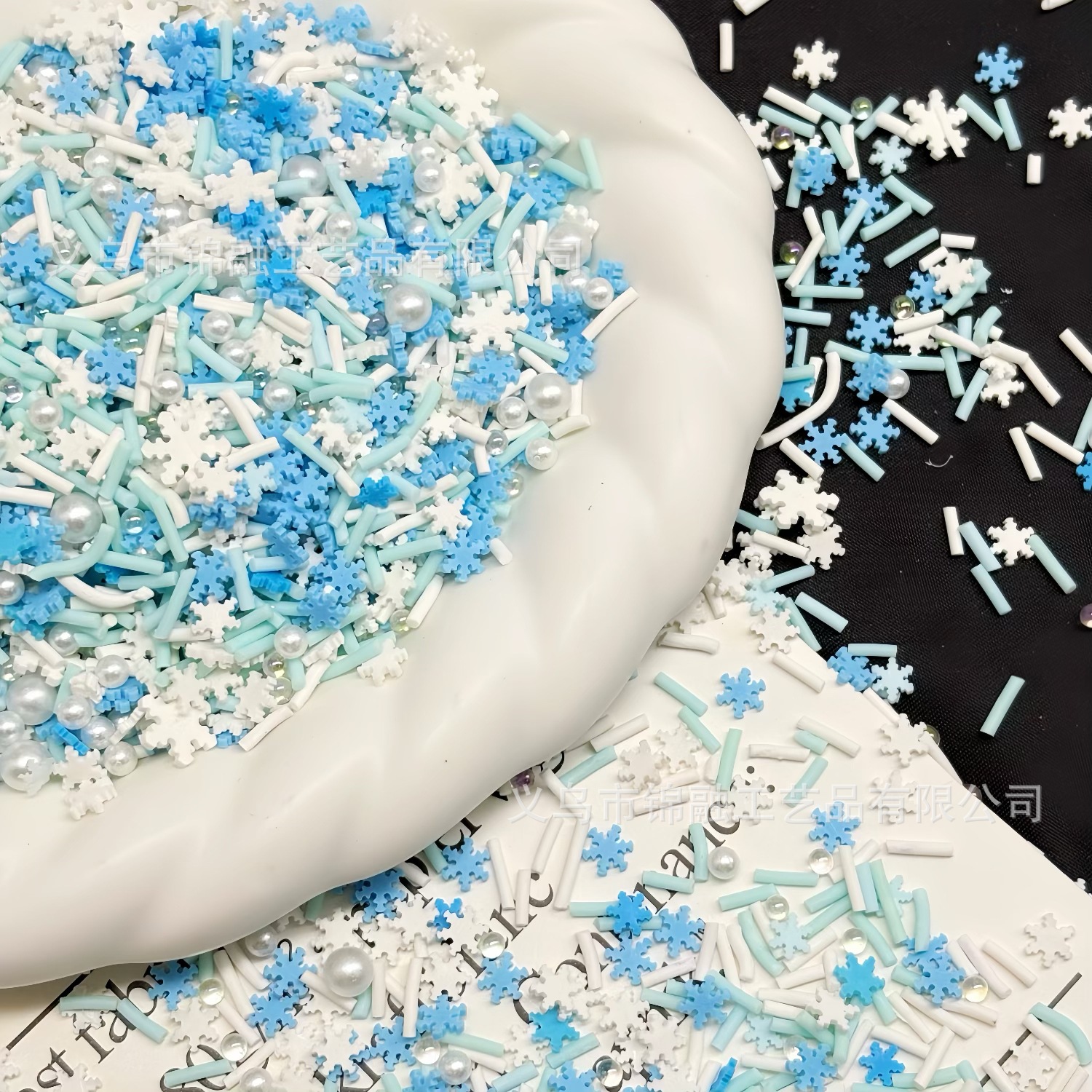 Winter snowflake mixed soft clay pieces