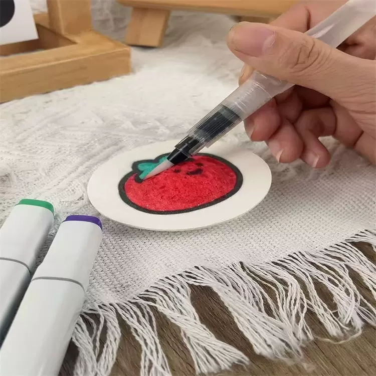 套装绘画海绵卡通白色木浆棉压缩发泡肌理画画DIY水彩木浆纸工具