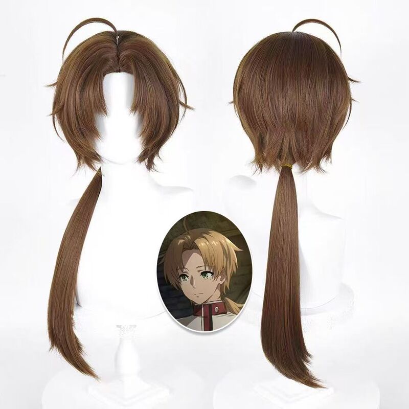 Shunting Inosuke Reincarnation Rudyus Cos Wig Grellat Light Brown Rose Mesh Scalp Top Wig