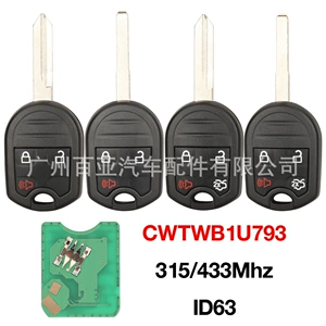 Suitable for 3-Button 4-Button Ford Remote Control Car Key Cwtwb1U793 4D63 Chip 315/433Mhz
