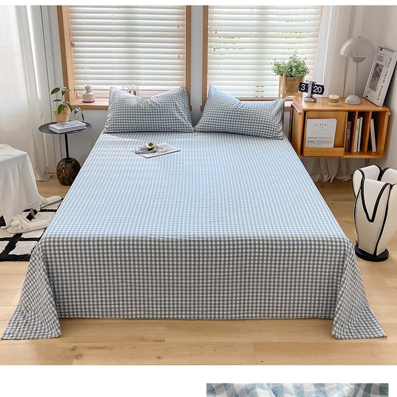 Una sábana de algodón lavado de algodón de una sola pieza de algodón 100 dormitorio de estudiantes edredón individual funda de almohada de tres piezas 3 nuevo estilo