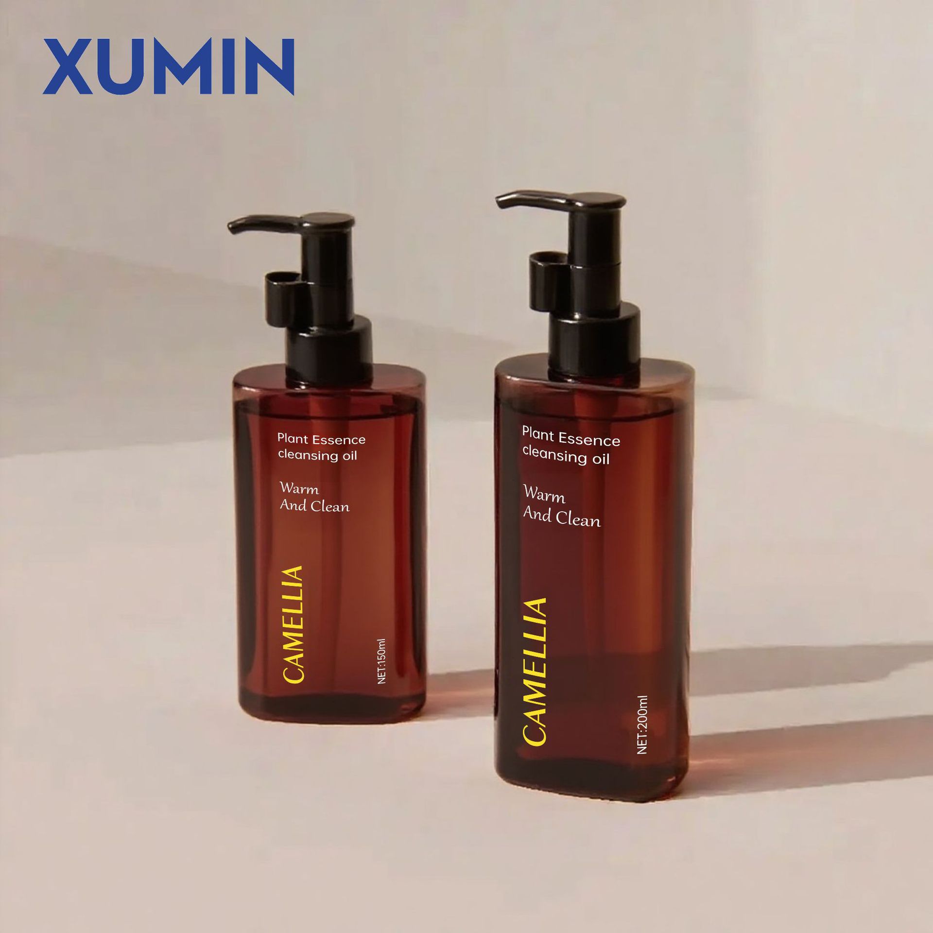 XUMIN botella de bomba de cosméticos 150ml botella de aceite de desmaquillaje transparente 200ml botella de bomba de aceite de esencia