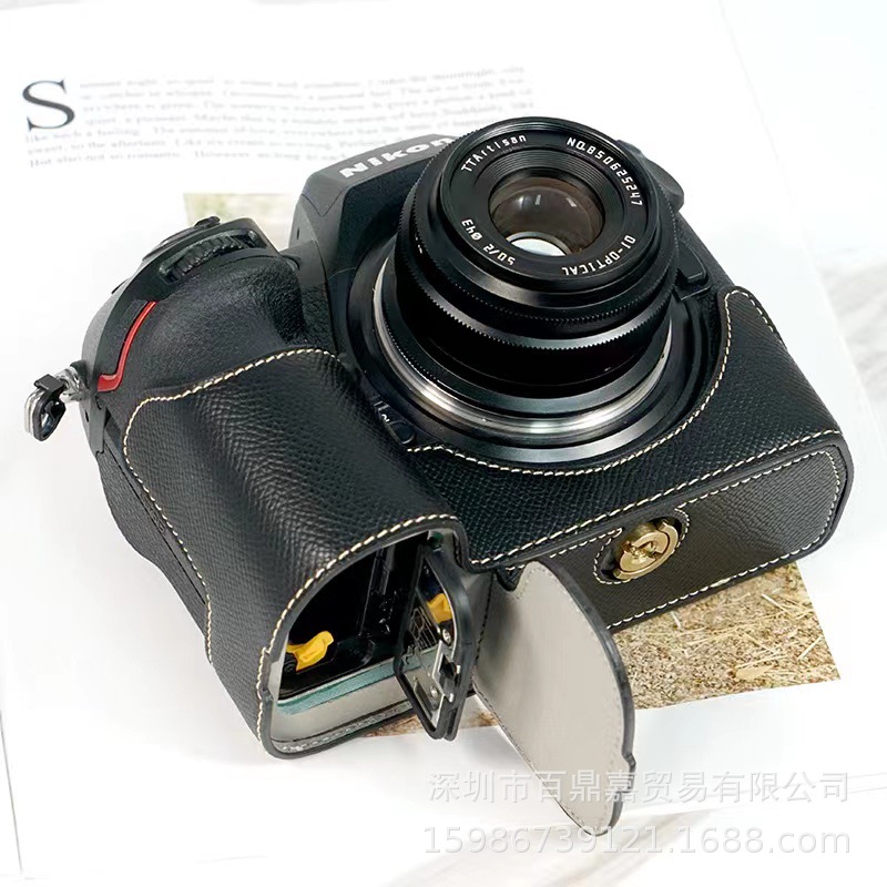 (2개) 니콘 Z8 가죽 케이스 베이스 Z8 마이크로 단일 카메라 가방 Z8 휴대용 보호 케이스 레트로 가죽 하프 세트