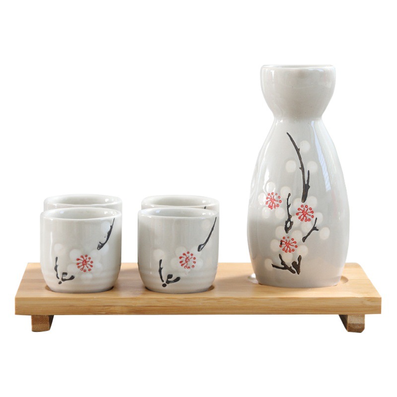 Factory direct supply Japanese ceramic wine bottle wine bottle wine bottle hand-painted wine bottle shochu wine dispenser a pot of four cups