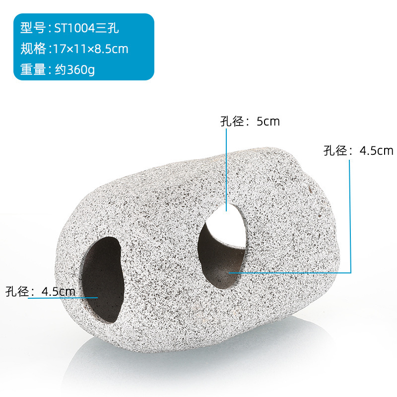 Suministros para mascotas Acuario Tanque de peces Decoración de paisajismo Tanque de barro de arena púrpura Casa de camarones Cichlid Tanque de refugio Tanque de cría Casa de peces