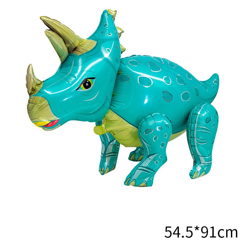 4D dinosaurio aluminio globo empalme montaje simulación dibujos animados juguete globo Jurásico mundo tema decoración diseño