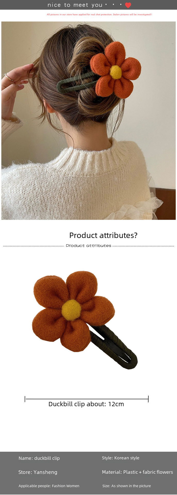 Elegante fermaglio per capelli a fiore stile coreano accessorio_voghion.com