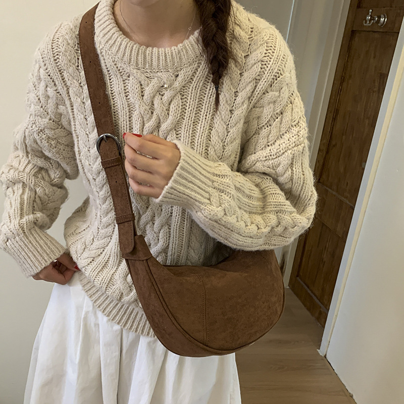 Hot Selling Women's Luxury Small Bag Korean Niche Horn Bag Retro New Leopard Print Shoulder Crossbody Dumpling Bag - Thumbnail 4