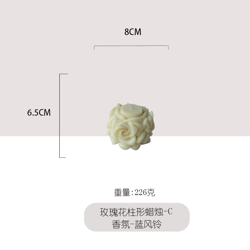Ventas transfronterizas de rosas columnares vela de incienso regalo de mano joyas para el hogar regalo de Año Nuevo vela al por mayor