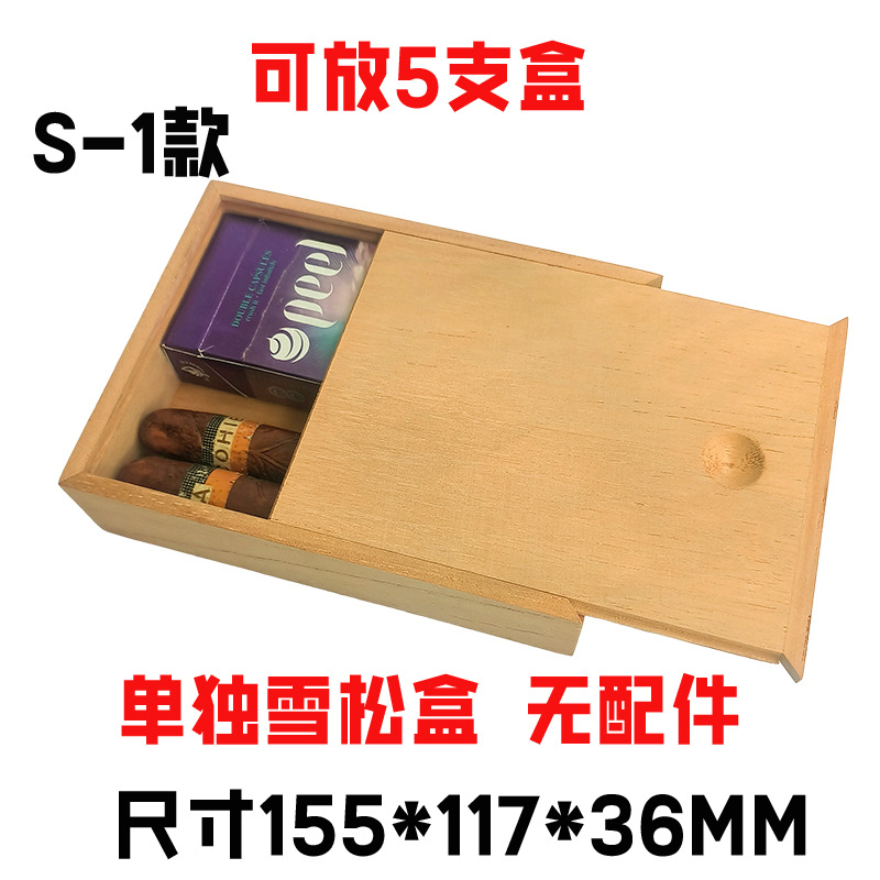 Caja de madera de cedro española, caja de cigarros, claraboyas de madera sólida de doble capa, caja de humidificación portátil de cigarros. image 36