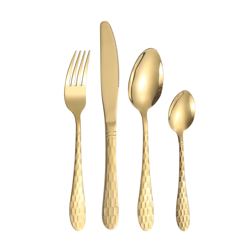 Cuchilleras de acero inoxidable 24 piezas de restaurante de hotel cuchillo y tenedor cucharas conjuntos conjuntos de caja de regalo de serie de cubo de agua transfronteriza