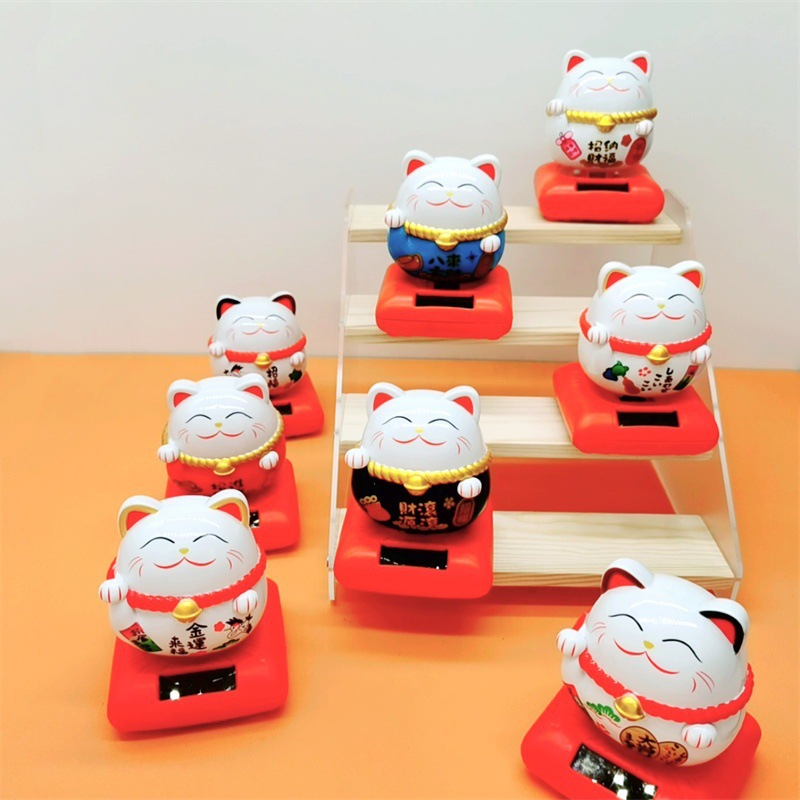 Cross-border creative solar fortune cat decoration car dashboard with cute decoration car supplies