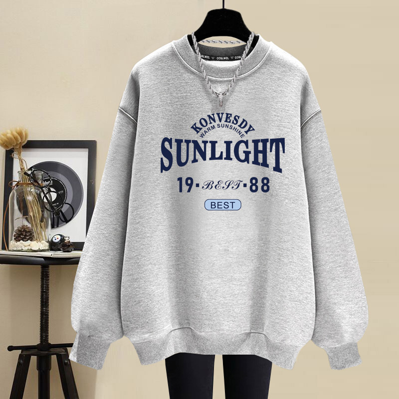 2024 Autumn and Winter New Crewneck Sweatshirt fleece-lined Thickened Men's Loose Slimming Plus Size Jacket Women's Men's Same Style 2024 Autumn and Winter New Crewneck Sweatshirt fleece-lined Thickened Men's Loose Slimming Plus Size Jacket Women's Men's Same Style